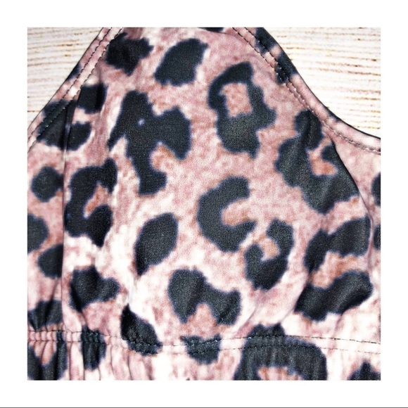Leopard Print Shelf Bikini Top Size M - Picture 3 of 5